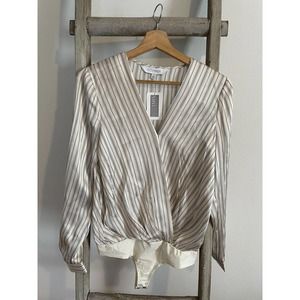 Intermix Exclusive 100% Silk Bodysuit Size P NWT